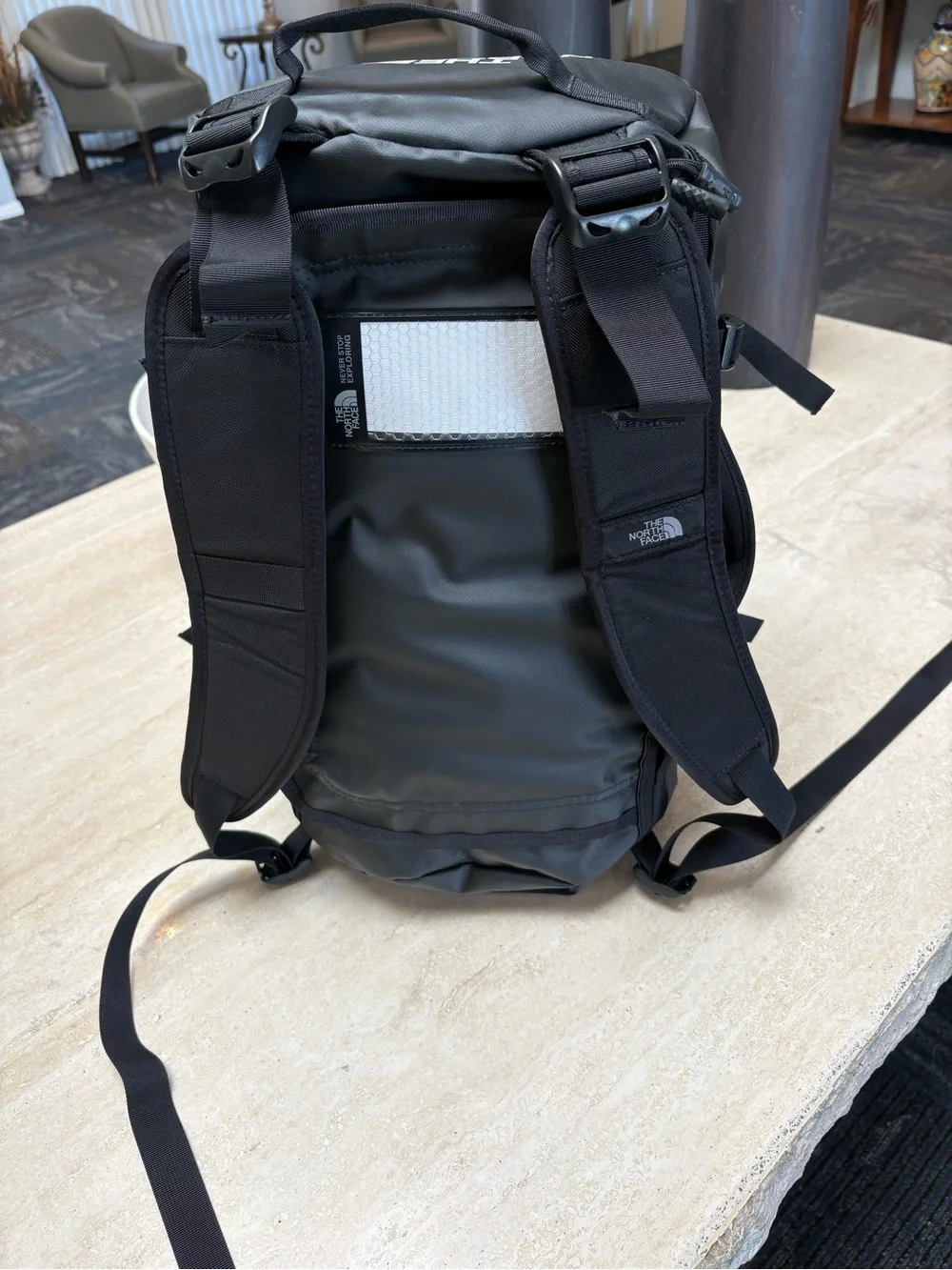 The North Face  Base Camp Duffle Weekender Backpack Bag Black almost New
